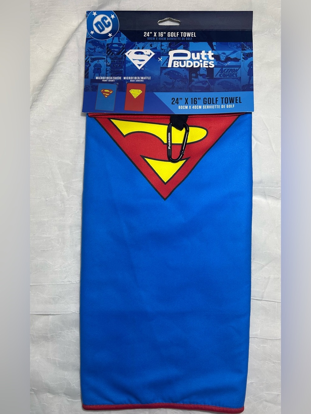 DC Superman Blue Golf Towel with Red & Yellow Emblem